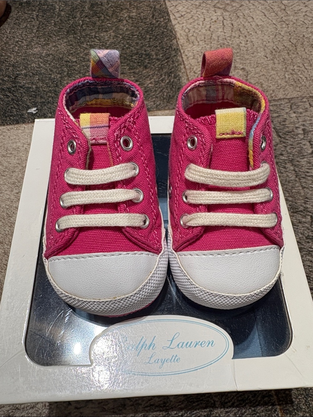 New Ralph Lauren, pink baby shoes, crib shoes